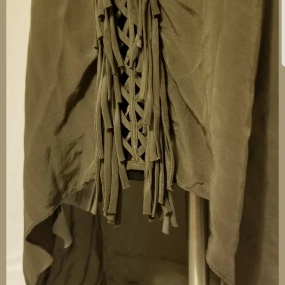 BCBGMaxAzria Mura New Dusty Olive 100% Silk NWT Size XXS - Picture 5 of 8